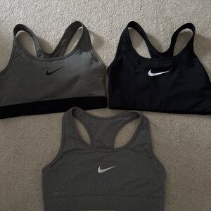 Nike Sports Bra Set in Black and Gray - Dri-FIT Racerback Styles. Size S